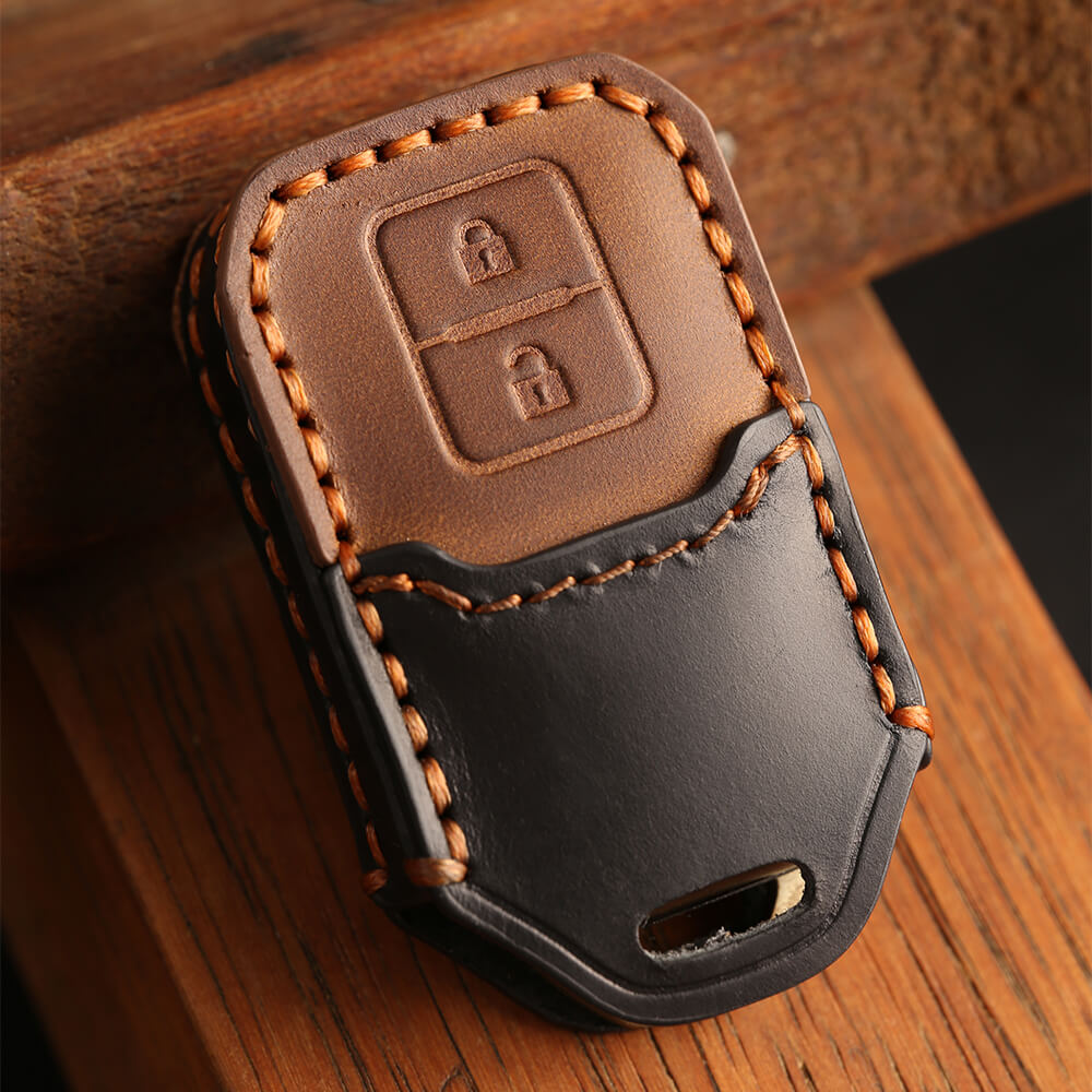Keyzone dual leather key cover for Swift, DZire, Baleno, Ertiga, Grand