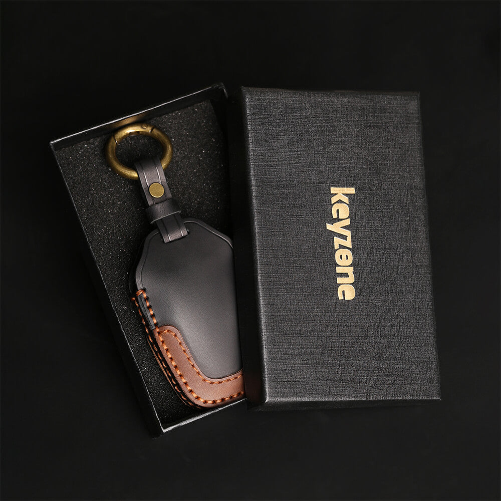 Keyzone dual leather key cover for Thar, Bolero, Scorpio, XUV700, XUV4