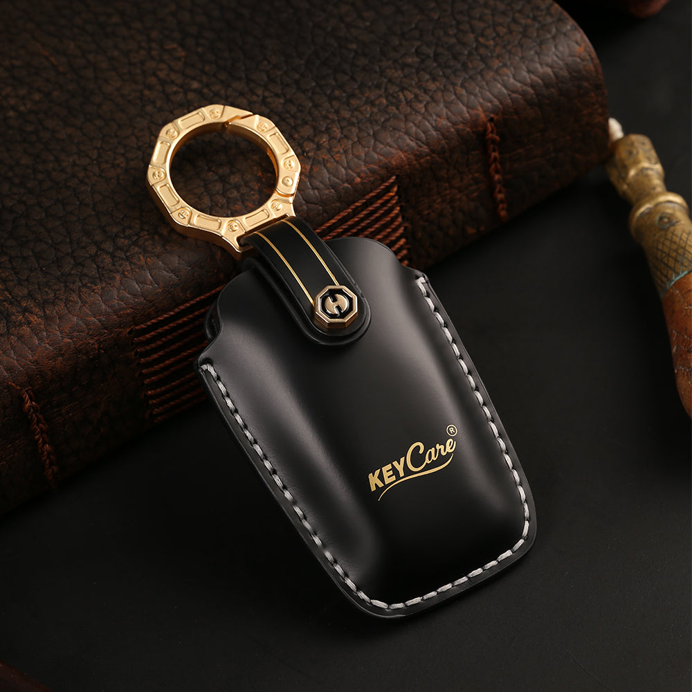 Keycare Italian leather key cover for X4, X3, 5 Series, 6 Series, 3 Series, 7 Series 4 button smart key (ITL58) - Keyzone