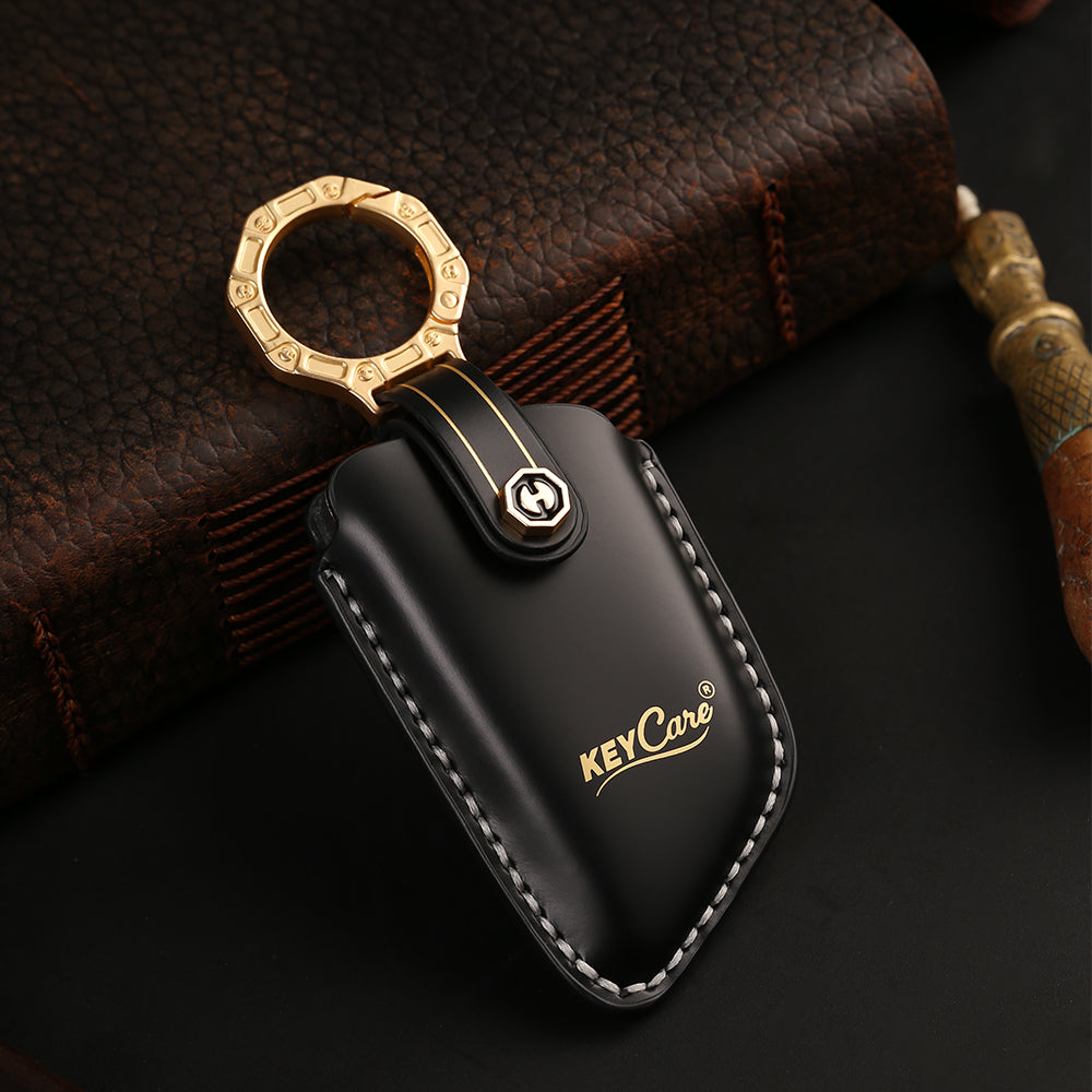 Keycare Italian leather key cover for X1, X3, X6, X5, 5 Series, 6 Series, 7 Series 4 button smart key (ITL52) - Keyzone