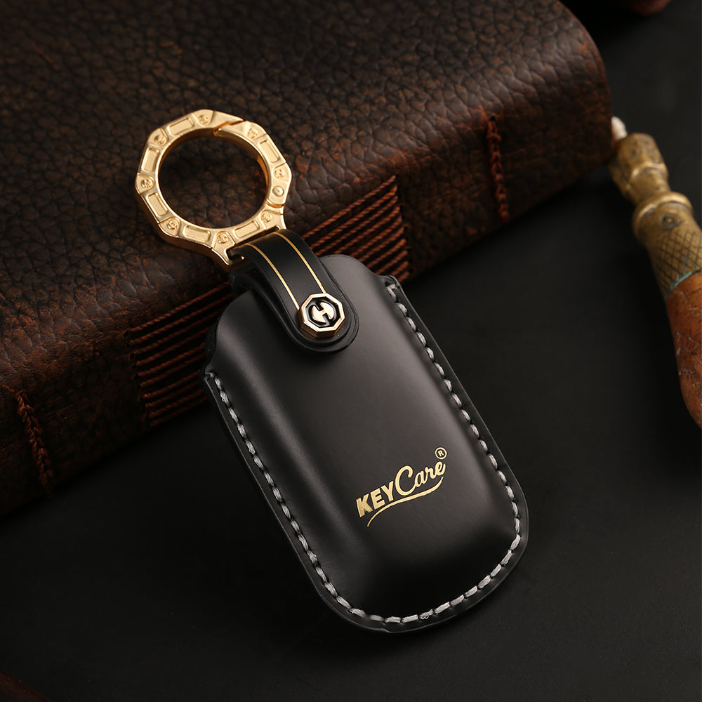 Keycare Italian leather key cover for Compass, Trailhawk 2 button smart key (ITL28) - Keyzone
