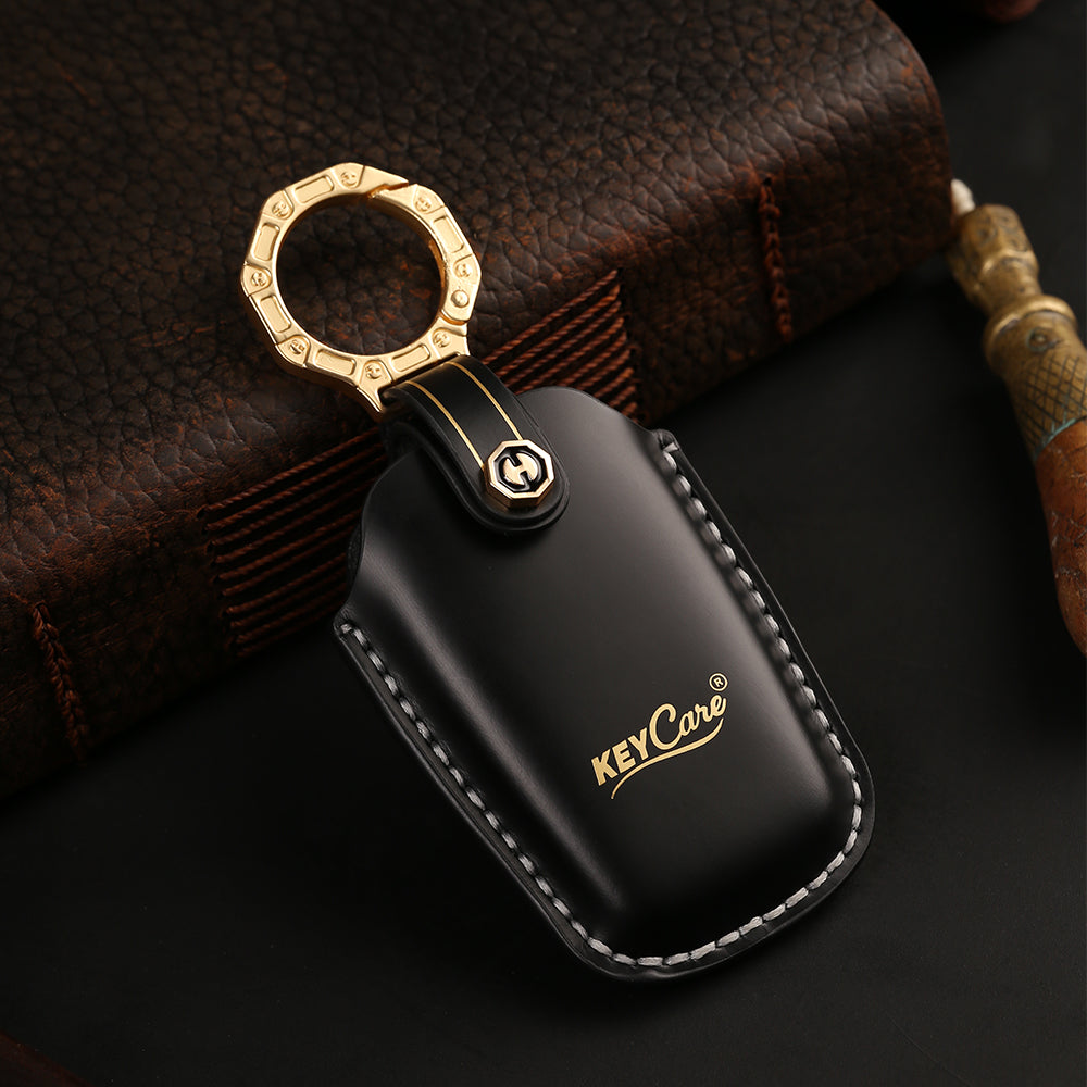Keycare Italian leather key cover for Innova Crysta, Innova HyCross, Hilux 2 button smart key (ITL18_2b) - Keyzone