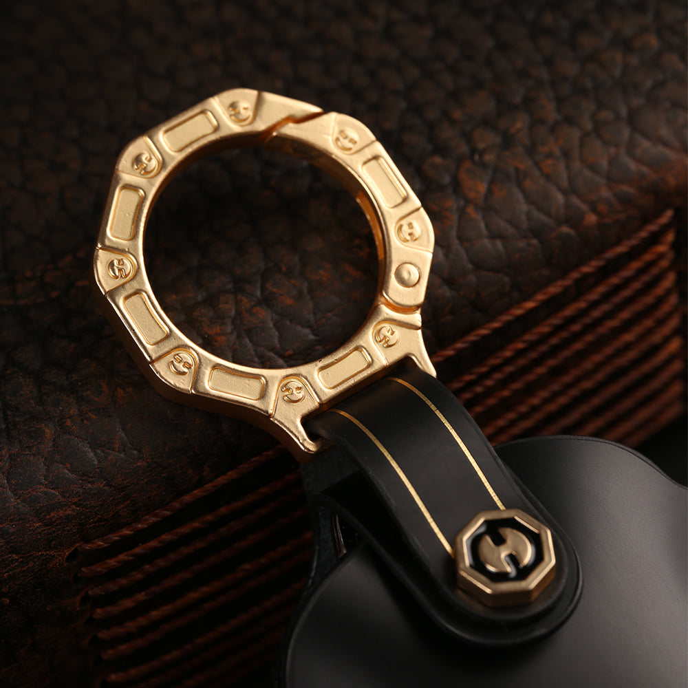 Keycare Italian leather key cover for Seltos, Sonet, Carens, Seltos X-line 4 button smart key (ITL61) - Keyzone