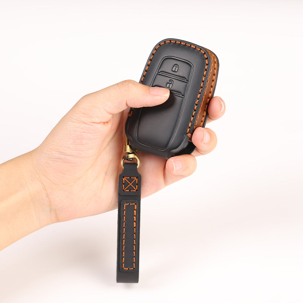 Keyzone leather key cover for Innova Crysta, Innova HyCross, Hilux 2 b