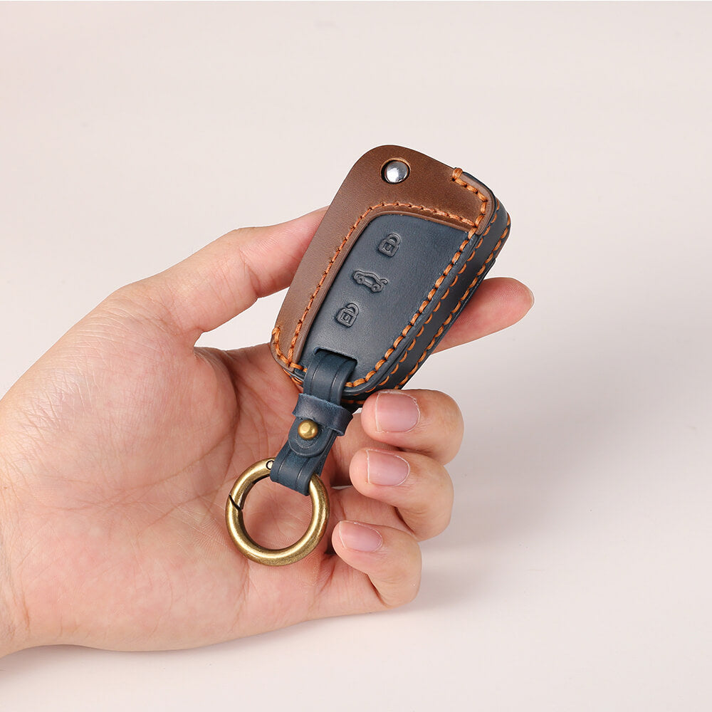 Virtus Kushaq Slavia Kodiaq Dual Leather Flip Key Cover | Keyzone®
