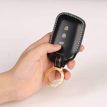 Keycare Italian leather key cover for MG Hector 3 button smart key (ITL64) - Keyzone