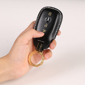 Keycare Italian leather key cover for E-Class S-Class A-Class C-Class G-Class 2020 Onwards 4 button smart key (ITL70)
