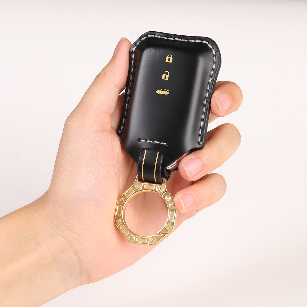 Keycare Italian leather key cover for City, Accord, Amaze, CR-V, WR-V 3 button smart key (ITL24_3b)