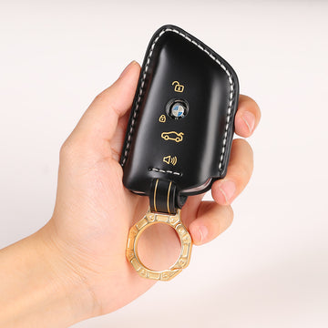 Keycare Italian leather key cover for X1, X3, X6, X5, 5 Series, 6 Series, 7 Series 4 button smart key (ITL52) - Keyzone