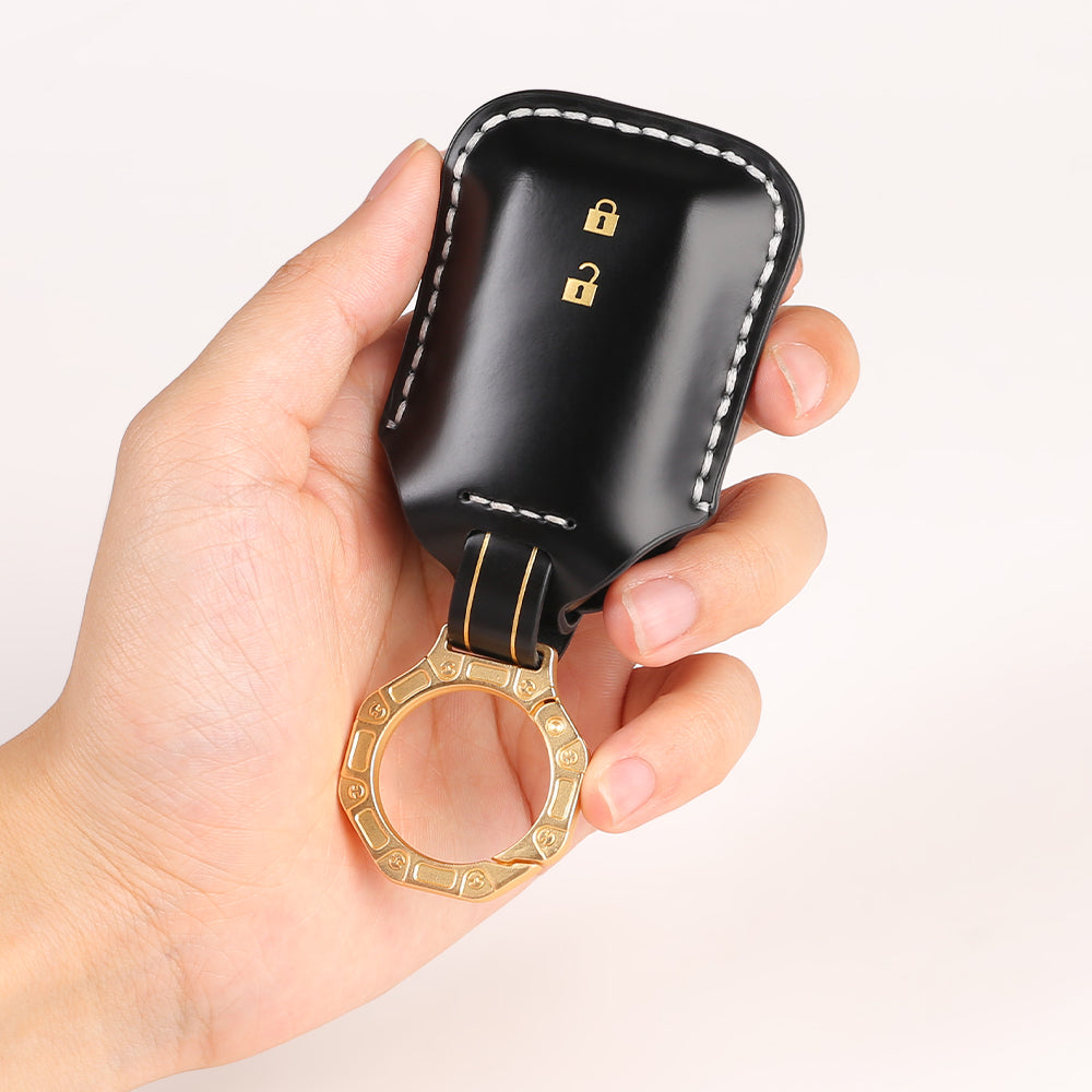 Keycare Italian leather key cover for Swift, DZire, Baleno, Ertiga, Grand Vitara, Brezza, Fronx, Jimny XL6, Ignis, Glanza, Urban Cruiser Hyryder, Rumion 2 button smart key (ITL05) - Keyzone