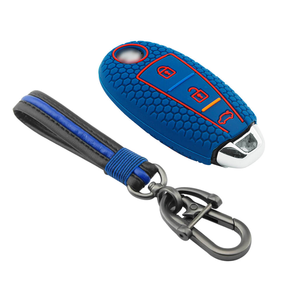 Keycare silicone key cover and keychain fit for : Urban Cruiser smart key (KC-04, Full leather keychain) - Keyzone
