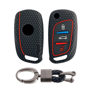 Keycare silicone key cover and keyring fit for : Kd B11 Universal remote flip key (KC-01, Alloy Keychain) - Keyzone