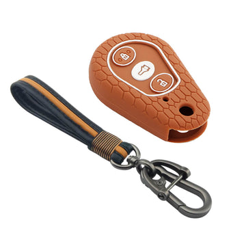 Keycare silicone key cover and keyring fit for : Scorpio hanging remote (KC-02, Full Leather Keychain)
