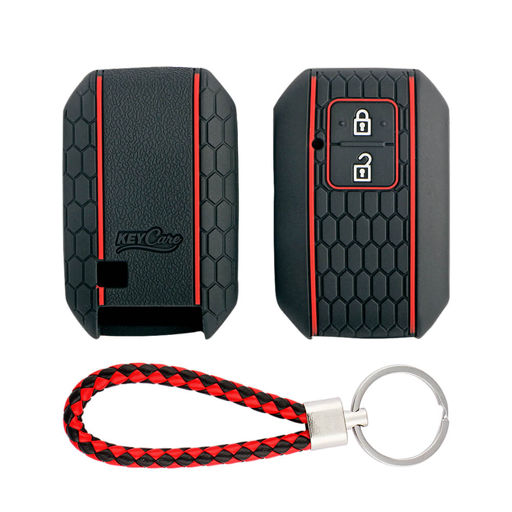 Keycare silicone key cover and keyring fit for : Glanza, Urban Cruiser Hyryder, Rumion 2 button smart key (KC-05, KCMini Keyring) - Keyzone