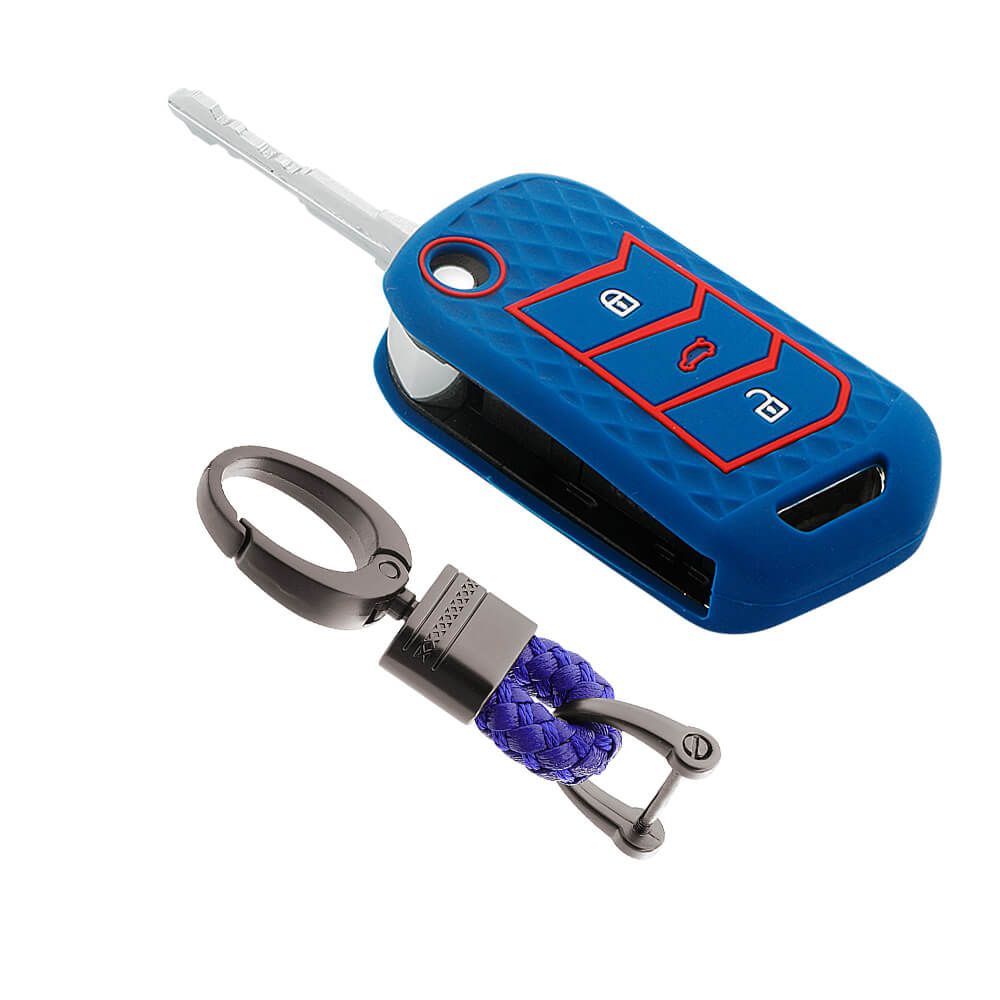 Keycare silicone key cover and keyring fit for : Marazzo, TUV300 Plus, Scorpio, Thar 2020, XUV700, XUV300, Bolero 2020, XUV400, Scorpio-N flip key (KC-09, Alloy Keychain) - Keyzone