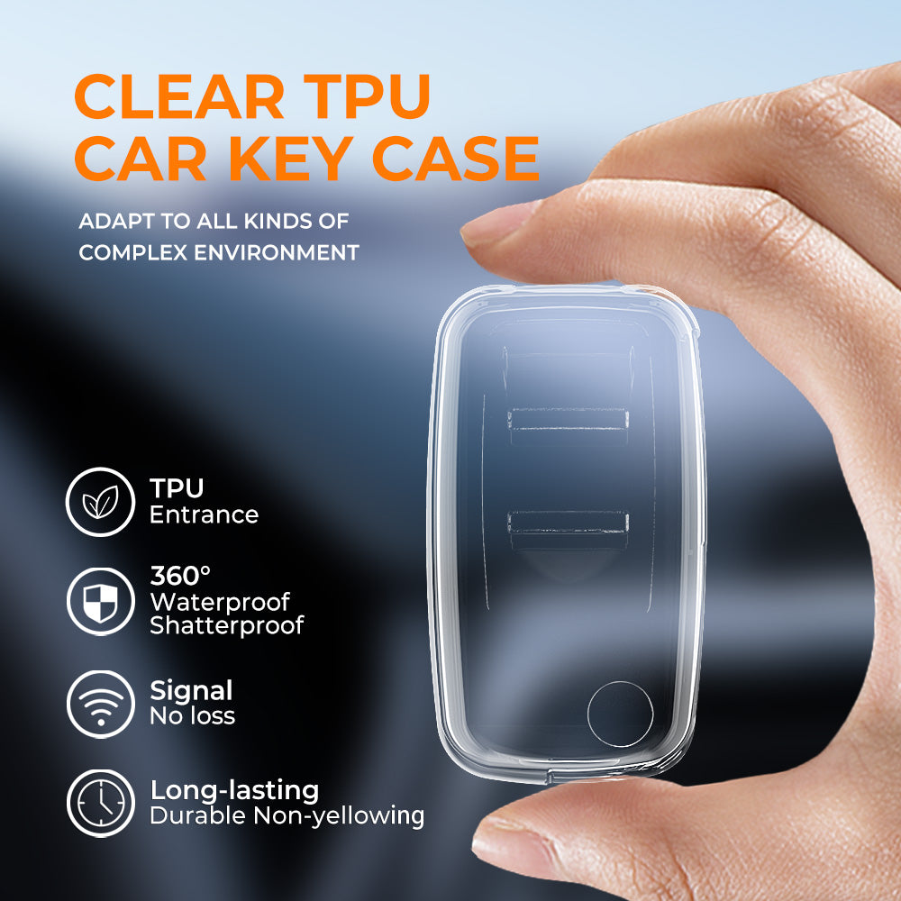 Keyzone clear TPU key cover compatible for Polo, Vento, Jetta, Ameo 3 button flip key (CLTP13) - Keyzone