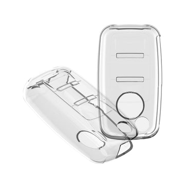 Keyzone clear TPU key cover compatible for Polo, Vento, Jetta, Ameo 3 button flip key (CLTP13) - Keyzone