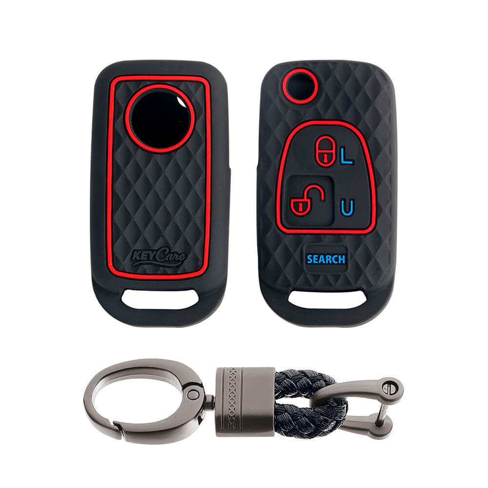 Keycare silicone key cover and keychain fit for : Bolero flip key (KC-14, Alloy Keychain) - Keyzone