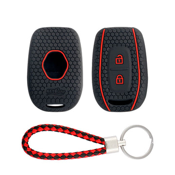 Keycare silicone key cover and keyring fit for : Kwid, Duster, Triber, Kiger remote key (KC-17, KCMini Keyring)