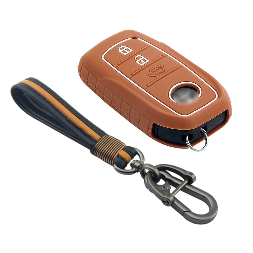 Keycare silicone key cover and keychain fit for : Toyota Innova Crysta
