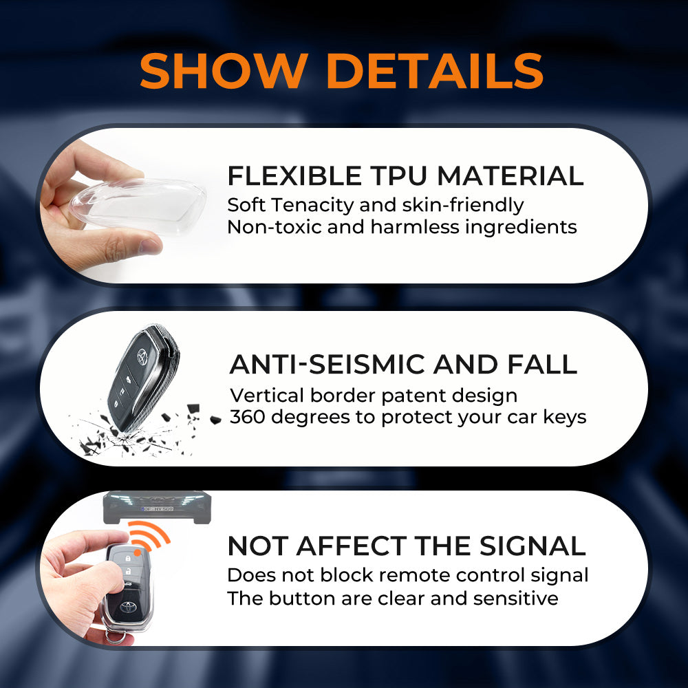 Keyzone clear TPU key cover compatible for: Invicto, Innova Crysta, In