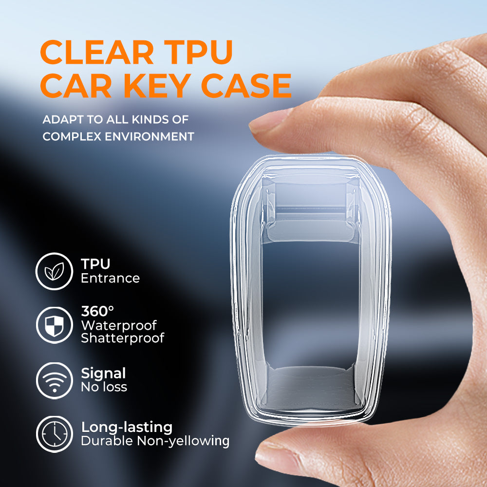 Keyzone clear TPU key cover compatible for: Invicto, Innova Crysta, Innova HyCross, Fortuner, Hilux, Fortuner Legender 2/3 button smart key (CLTP18) - Keyzone
