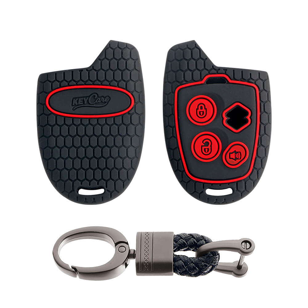 Keycare silicone key cover and keyring fit for : Nippon 3b remote key (KC19, Alloy Black Keychain)