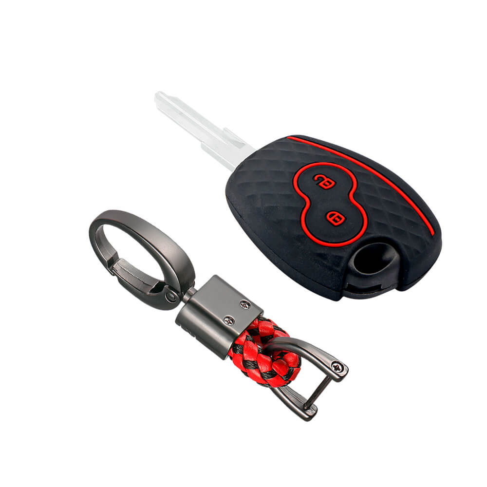 Keycare silicone key cover and keyring fit for : Terrano 2 button remote key (KC-20, Alloy Keychain) - Keyzone