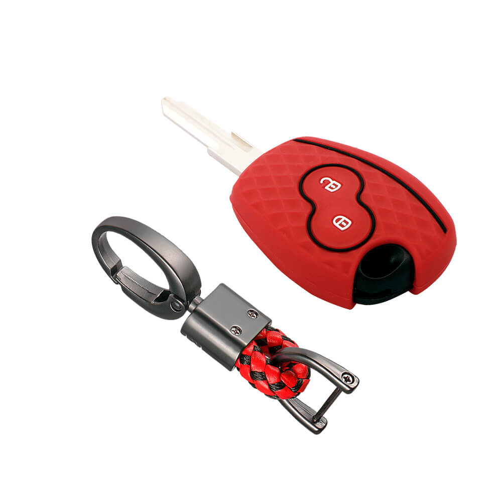 Keycare silicone key cover and keyring fit for : Terrano 2 button remote key (KC-20, Alloy Keychain) - Keyzone