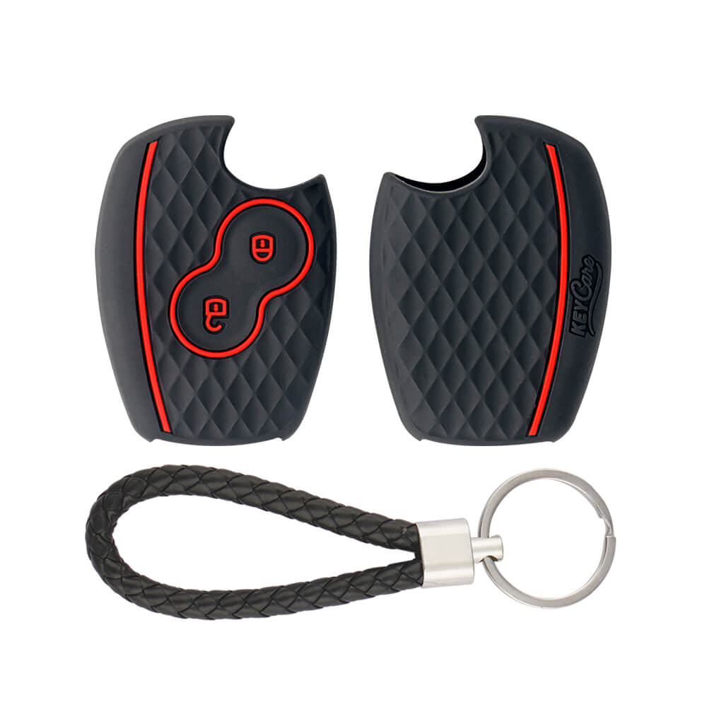 Keycare silicone key cover and keyring fit for : Logan, Duster, Verito, Lodgy 2 button remote key (KC-20, KCMini Keyring) - Keyzone