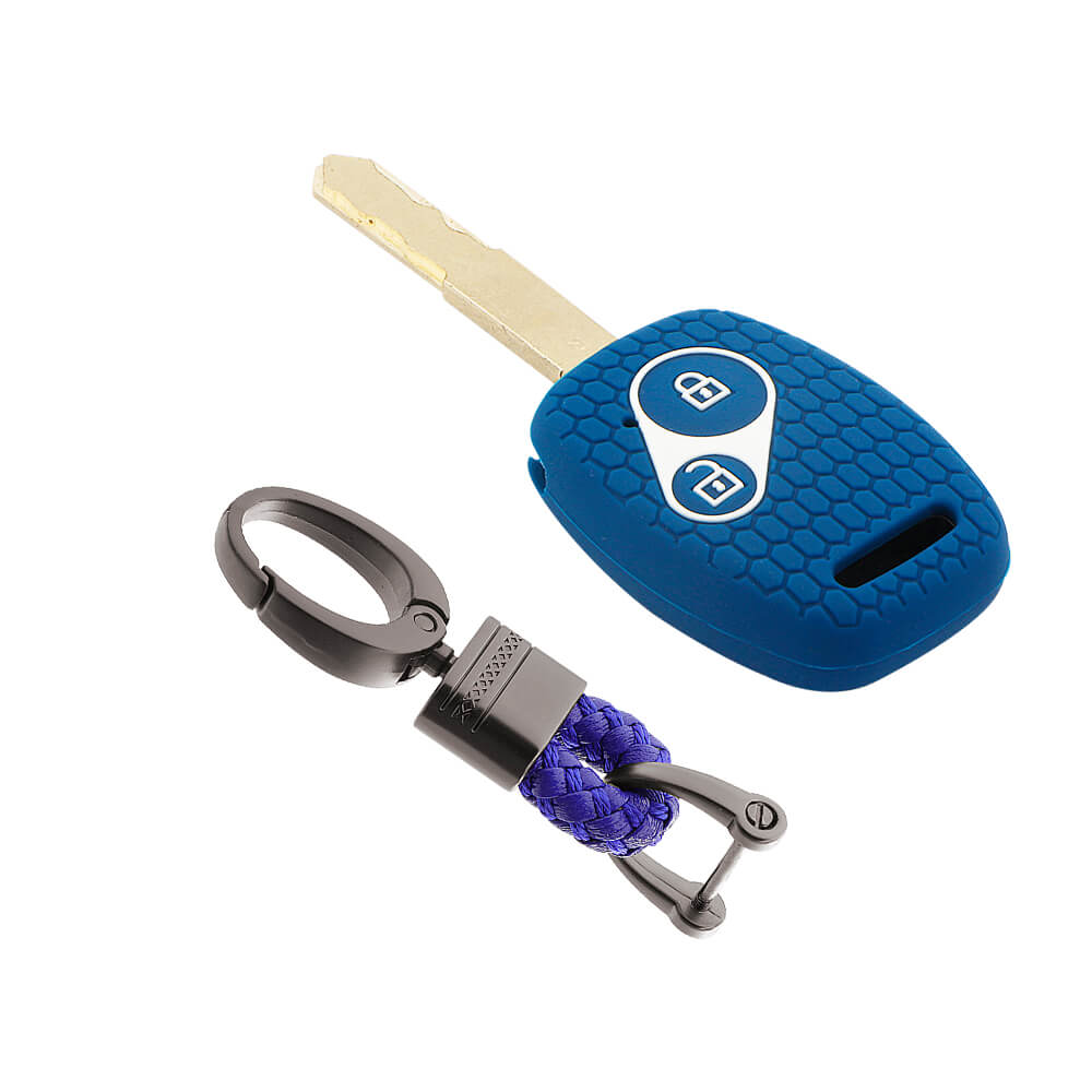 Keycare silicone key cover and Keychain fit for : Honda 2 button remote key (KC-21, Alloy Key holder) - Keyzone