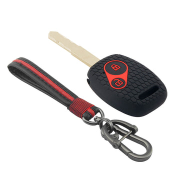 Keycare silicone key cover and keyring fit for : Honda 2 button remote key (KC-21, Full Leather Keychain)