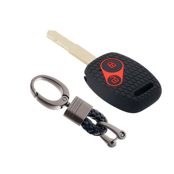 Keycare silicone key cover and Keychain fit for : Honda 2 button remote key (KC-21, Alloy Key holder)