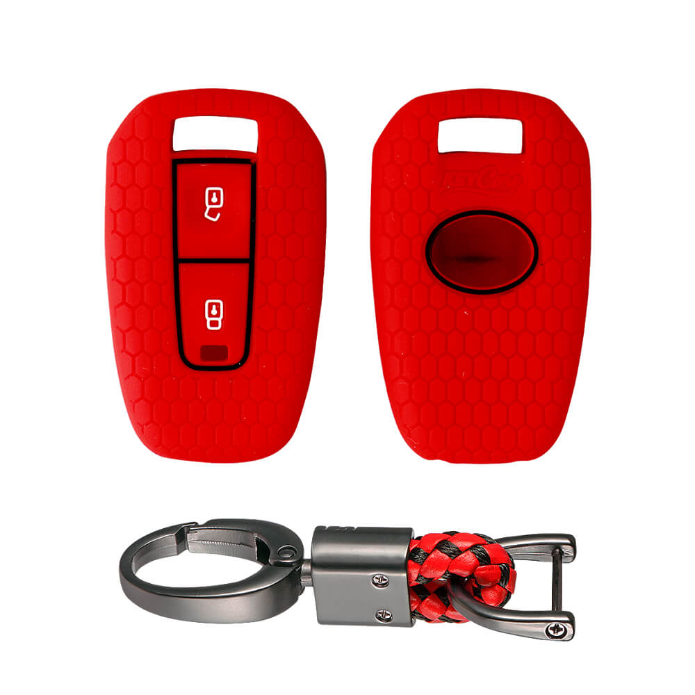 Keycare silicone key cover and keyring fit for : Indica Vista, Indigo Manza 2 button remote key (KC-22, Alloy Keychain) - Keyzone