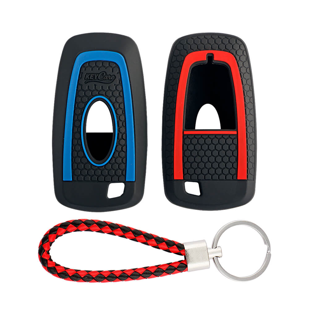 Keycare silicone key cover and keyring fit for : Ford Ecosport, Endeavour, Figo, Freestyle, Figo Aspire 2 button smart (KC-26, KCMini Keyring) - Keyzone