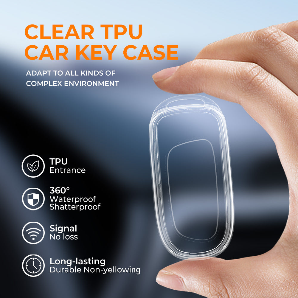 Keyzone clear TPU key cover compatible for Jeep Compass, Trailhawk smart key (CLTP28) - Keyzone