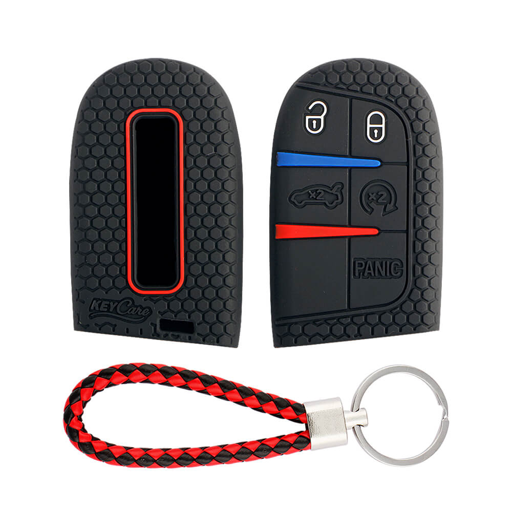Keycare silicone key cover and keyring fit for : Compass, Trailhawk smart key (KC-28, KCMini Keyring) - Keyzone