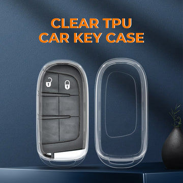 Keyzone clear TPU key cover compatible for Jeep Compass, Trailhawk smart key (CLTP28)