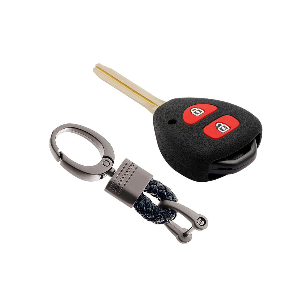 Keycare silicone key cover and keyring fit for : Toyota 2 button remote key (KC-32, Alloy Keychain) - Keyzone