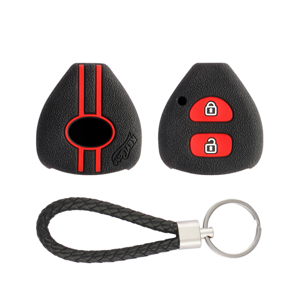 Keycare silicone key cover and keyring fit for : Toyota 2 button remote key (KC-32, KCMini Keyring) - Keyzone