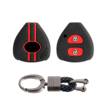 Keycare silicone key cover and keyring fit for : Toyota 2 button remote key (KC-32, Alloy Keychain)