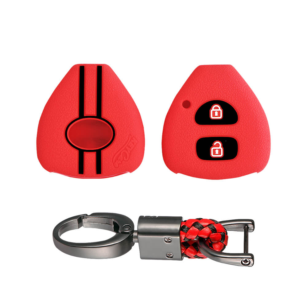 Keycare silicone key cover and keyring fit for : Toyota 2 button remote key (KC-32, Alloy Keychain) - Keyzone