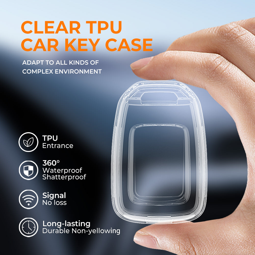 Keyzone clear TPU key cover and diamond keychain fit for : WR-V, City, Jazz, Amaze 2014+ 2 button remote key (CLTP33+KH08) - Keyzone