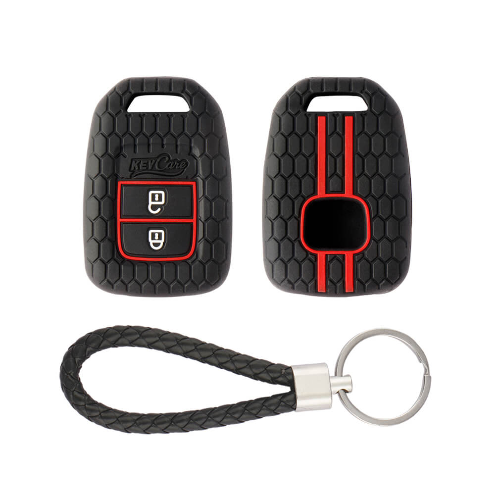 Keycare silicone key cover and keyring fit for : Wr-v, City, Jazz, Amaze 2014+ 2 button remote key (KC-33, KCMini Keyring) - Keyzone