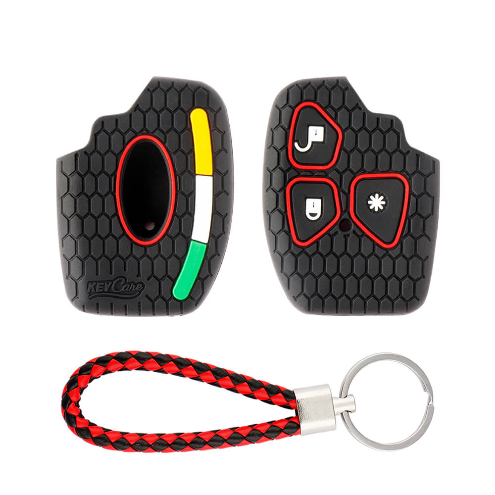 Keycare silicone key cover and keyring fir for : Xylo, Scorpio, Quanto 3 button remote key (KC-34, KCMini Keyring) - Keyzone