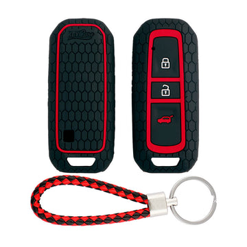 Keycare silicone key cover and keyring fit for : MG Hector 3 button smart key (KC-36, KCMini Keyring) - Keyzone