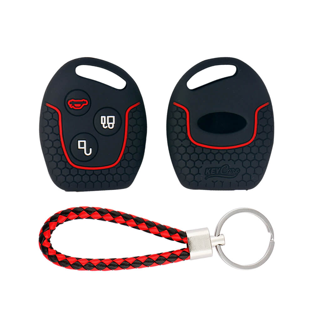 Keycare silicone key cover and keyring fit for : Fiesta, Fusion, Figo 3 button remote key (KC-37, KCMini Keyring)