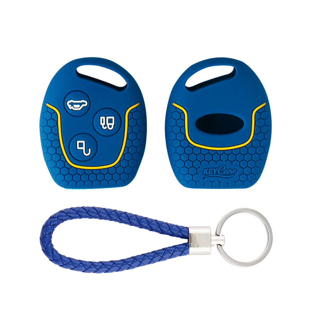 Keycare silicone key cover and keyring fit for : Fiesta, Fusion, Figo 3 button remote key (KC-37, KCMini Keyring) - Keyzone