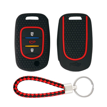Keycare silicone key cover and keyring fit for : MG Hector 3 button flip key (KC-39, KCMini Keyring) - Keyzone