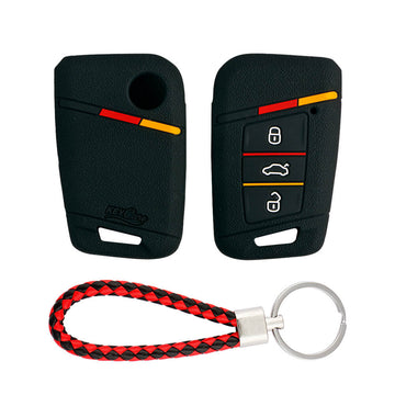 Keycare silicone key cover and keyring fit for : Tiguan, Jetta, Passat Highline smart key (KC-40, KCMini Keyring) - Keyzone
